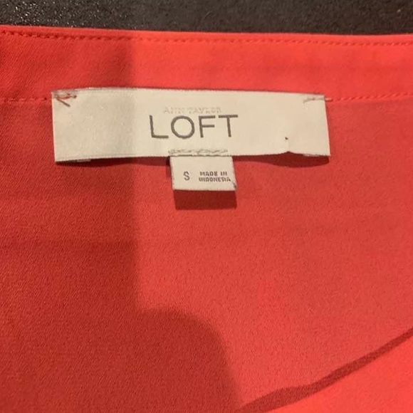 ANN TAYLOR LOFT Boat Neck Flowy Hi Lo Hem Peachy Pink Tunic Top Sz-Small - Picture 3 of 4